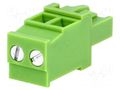 Connector: pluggable terminal block; plug; female; 15A; 300V; 1x2 XINYA TBW-5.08-2P