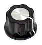 FLUTED KNOB, PHENOLIC, BLACK, 21.7MM PKES70B1/4..