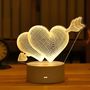 EXTRALINK HOME LAMPKA NOCNA PRZEBITE SERCA 3D ILUZJA OPTYCZNA DO SYPIALNI USB, EXTRALINK EX.24107 5907207224107