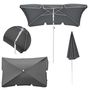 Folding Garden Umbrella Black Forest, 2m Grey, EXTRALINK L-0725S 5907207224404