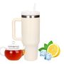 Black Forest | Thermo mug with straw | thermos with handle, 1200ml, beige, EXTRALINK EX.28617 5907207228617