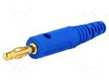Connector: 4mm banana; plug; 32A; 33VAC; 70VDC; blue; gold-plated SCHÜTZINGER FK8LAU-BL
