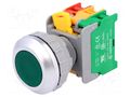 Switch: push-button; 30mm; Stabl.pos: 1; NC + NO; green; IP65; LXB30 AUSPICIOUS LXB30-1-O/C-G
