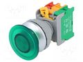 Switch: push-button; 30mm; Stabl.pos: 1; NC + NO; green; IP65; LXE30 AUSPICIOUS LXE30-1-O/C-G