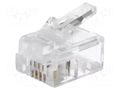 Connector: RJ12; plug; PIN: 4; 6p4c; for cable; IDC,crimped MH CONNECTORS MHRJ126P4CR