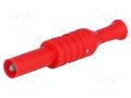 Connector: 4mm banana; plug; 36A; 1kVAC; red; insulated; 63mm; 8mΩ ELECTRO-PJP PJP1065-R