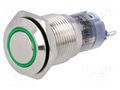 Switch: vandal resistant; Pos: 2; SPDT; 0.5A/220VAC; 1A/24VDC; IP67 ONPOW V16-11R-12G-S