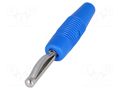 Connector: 4mm banana; plug; 30A; 60VDC; blue; non-insulated; 3mΩ HIRSCHMANN T&M VON30BL