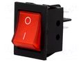 ROCKER; DPST; Pos: 2; ON-OFF; 15A/250VAC; red; none; 35mΩ; Body: black NINIGI RS2013C3RD