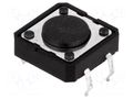 Microswitch TACT; SPST-NO; Pos: 2; 0.05A/12VDC; THT; none; 1.27N NINIGI TACT-24K-F