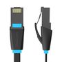 Flat Network Cable UTP CAT6 Vention IBJBI RJ45 Ethernet 1000Mbps 3m Black, Vention IBJBI