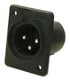 XLR CONNECTOR, PLUG, 3POS, CHASSIS CP30001