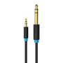 Audio Cable TRS 3.5mm to 6.35mm Vention BABBG 1,5m, Black, Vention BABBG