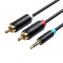 Cable Audio Adapter 3.5mm Male to 2x Male RCA Vention BCLBK 8m Black, Vention BCLBK