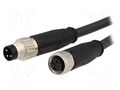 Cable: for sensors/automation; PIN: 3; 5m; plug; M8 male,M8 female HARTING 21348081388050