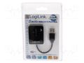 Hub USB; USB A socket x4,USB A plug; USB 2.0; PnP; black; 480Mbps LOGILINK UA0139