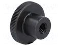 Knob; Ø: 30mm; Int.thread: M8; H: 18mm; steel; DIN 466; knurled ELESA+GANTER DIN466-M8