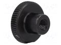 Knob; Ø: 16mm; Int.thread: M4; H: 9.5mm; steel; DIN 466; knurled ELESA+GANTER DIN466-M4