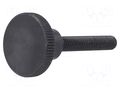 Knob; Ø: 24mm; Ext.thread: M6; 35mm; H: 15mm; steel; knurled ELESA+GANTER DIN464-M6-35