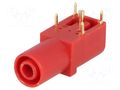 Connector: 4mm banana; socket; 24A; 33mm; red; gold-plated CLIFF FCR7350R