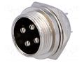 Connector: microphone; socket; male; PIN: 4; for panel mounting CLIFF FC684204