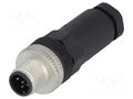 Connector: M12; plug; PIN: 5; male; E; 50V; straight; IP67; for cable HIRSCHMANN ELST5012PG9