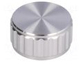 Knob; with pointer; aluminium; Øshaft: 6.35mm; Ø30x15mm; silver SR PASSIVES GS6.4-30X15