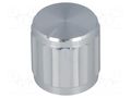 Knob; with pointer; aluminium; Øshaft: 6.35mm; Ø15x15mm; silver SR PASSIVES GS6.4-15X15