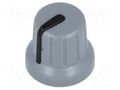 Knob; miniature,with pointer; ABS; Øshaft: 6mm; Ø16x14mm; grey SR PASSIVES GMN-4SBK