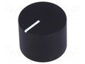 Knob; with pointer; aluminium; Øshaft: 6mm; Ø20x16mm; black SR PASSIVES GC6M-20X16