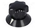 Knob; with pointer; ABS; Øshaft: 6mm; Ø25x22mm; black; Shaft: smooth MENTOR G321.611