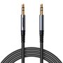 Joyroom SY-A09 AUX cable 3.5mm mini jack to 3.5mm mini jack, braided, 1.2m (black), Joyroom SY-A08