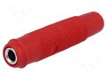 Connector: 4mm banana; socket; 60VDC; 16A; red; nickel plated; 3mΩ HIRSCHMANN T&M KUN30RT