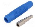 Connector: 4mm banana; socket; 16A; 60VDC; blue; nickel plated HIRSCHMANN T&M KUN30BL