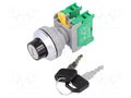 Switch: rotary; 30mm; Stabl.pos: 3; NO x2; IP65; KS30; Ø30mm; Pos: 3 AUSPICIOUS KS30-2-O