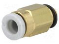Push-in fitting; threaded,straight; -1÷10bar; brass; Thread: M5 SMC KQ2H04-M5A