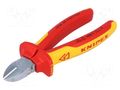 Pliers; side,cutting,insulated; chrome-vanadium steel; 160mm KNIPEX KNP.7006160