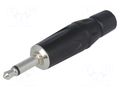 Connector: Jack 3,5mm; plug; male; mono; ways: 2; straight; black AMPHENOL KM2PB