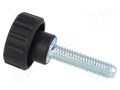 Knob; Ø: 20mm; Ext.thread: M6; 25mm; H: 16mm; polyamide; knurled ELESA+GANTER BT.20P-M6X25