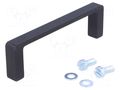 Holder; aluminium; black; H: 28mm; L: 98mm; W: 10mm; handle MENTOR MR-3271.1093