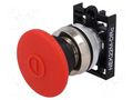 Switch: emergency stop; 22mm; Stabl.pos: 2; red; IP55; mushroom PROMET NEK22M-DRC