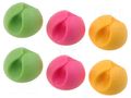 Holder; pink,green,yellow; Mounting: self-adhesive; 6pcs. LOGILINK PC-KAB0010