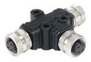 SENSOR SPLITTER, 4P M12 RCPT-2XM12 PLUG PXPPVC12TSFM04AFBIFB
