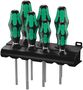 367/7 TORX® HF Kraftform Plus Screwdriver set with holding function and rack, 1 x TX 8x60; 1 x TX 10x80; 1 x TX 15x80; 1 x TX 20x100; 1 x TX 25x100; 1 x TX 27x115; 1 x TX 30x115, Wera 05223161001