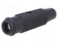 Connector: 4mm banana; adapter; black; banana 4mm socket SCI R8-C107-B