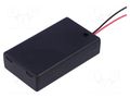 Holder; AAA,R3; Batt.no: 3; cables; 150mm; black COMF SBH-431-1A