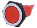 Indicator: LED; flat; red; 24÷28VDC; Ø30.2mm; IP67; connectors SIGNAL-CONSTRUCT SMCP30049