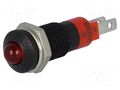 Indicator: LED; prominent; red; 24÷28VDC; Ø8.2mm; IP40; connectors SIGNAL-CONSTRUCT SMRD08014