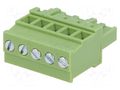 Connector: pluggable terminal block; plug; female; 15A; 300V; 1x5 XINYA TBW-5.0-5P