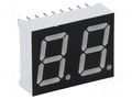 Display: LED; 7-segment; 14.2mm; 0.56"; No.char: 2; red; 15mcd; anode OPTO Plus LED OPD-D5630SR-BW